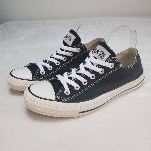 Converse Shoes - Converse All Star Shoes Womens 9.5 Black White Low Tops Classic Grunge Preppy
